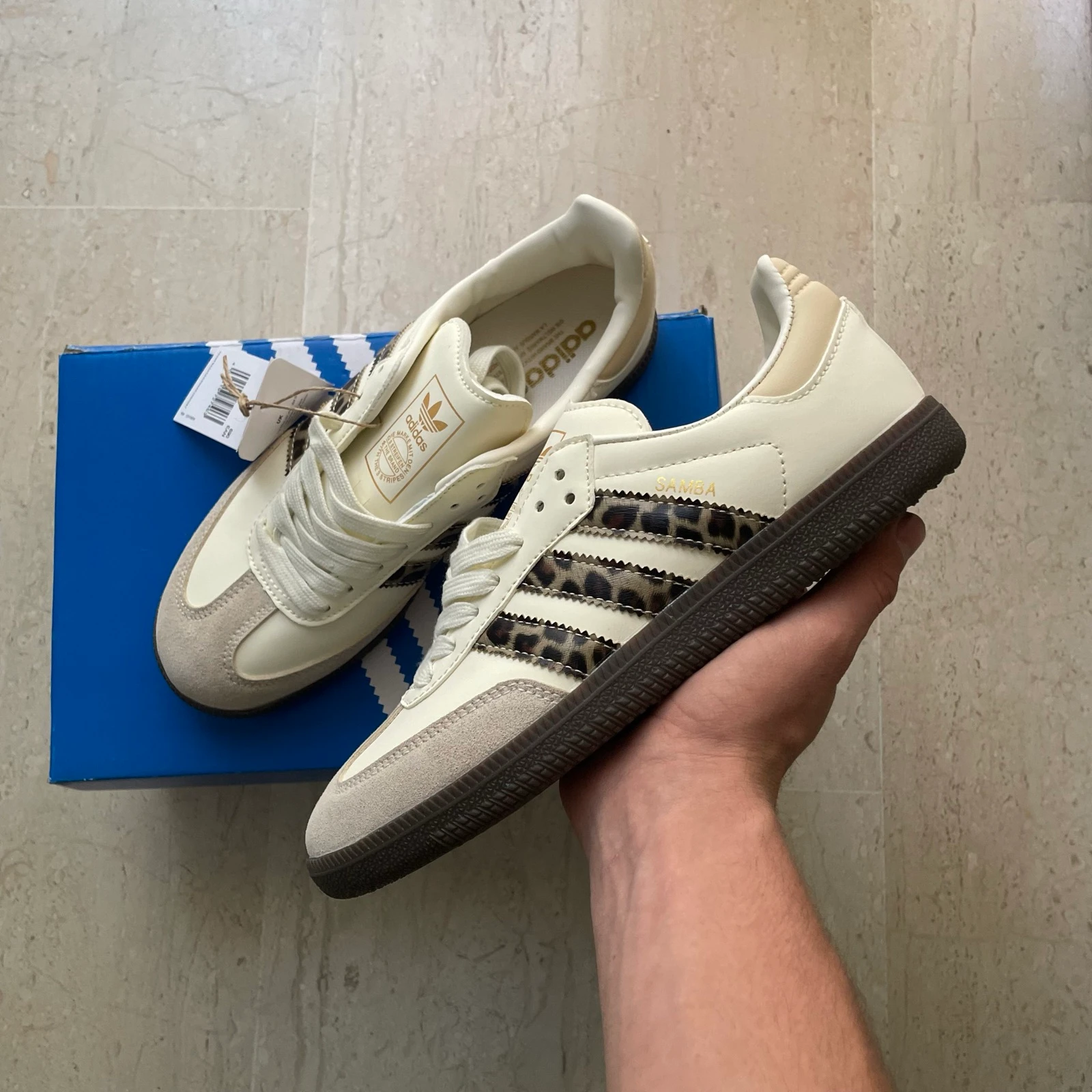 Adidas Samba OG J Leopard Beige Talla 38